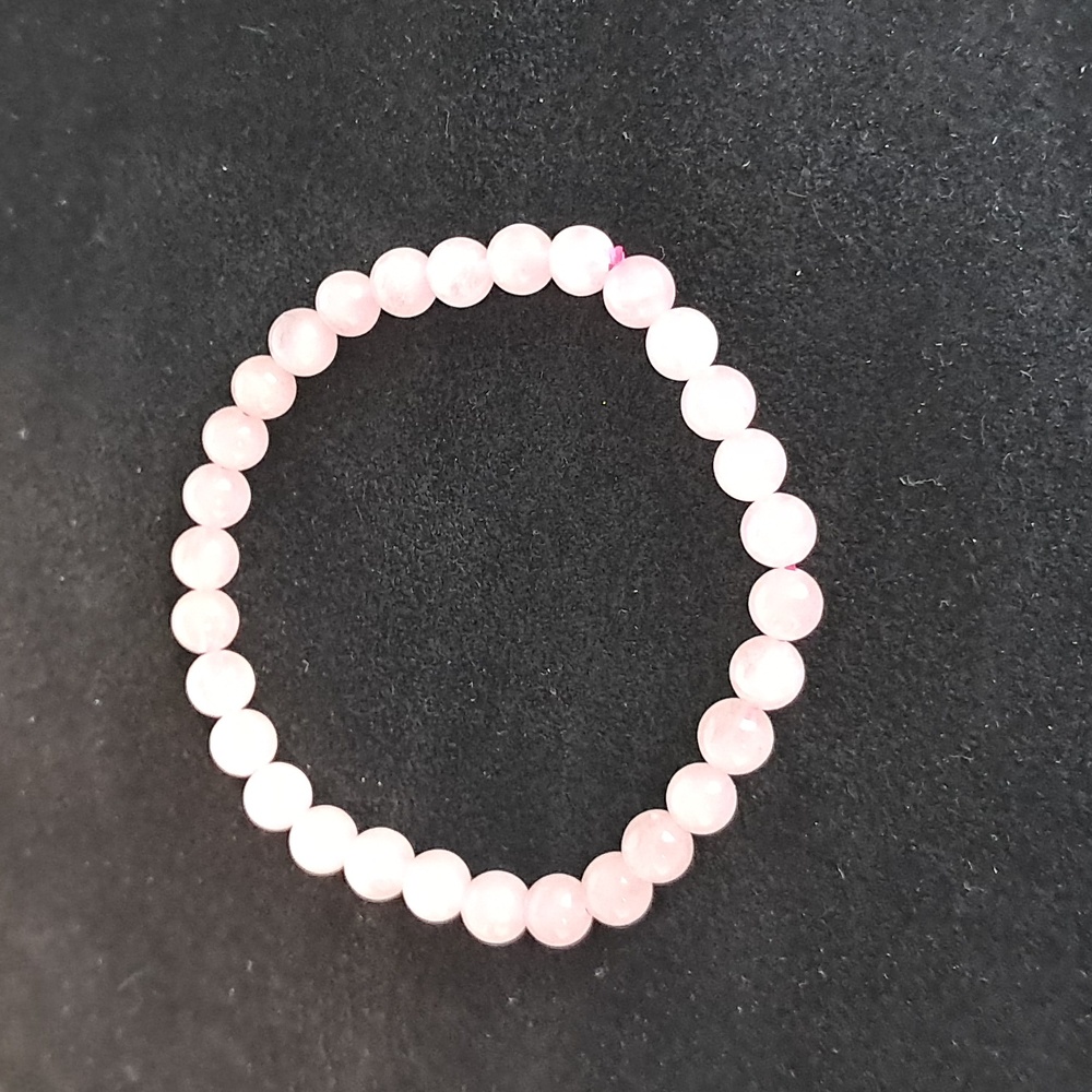 Rose Quartz Natural Crystal 6MM Stone Stretchy Bracelet. - Picture 3 of 4